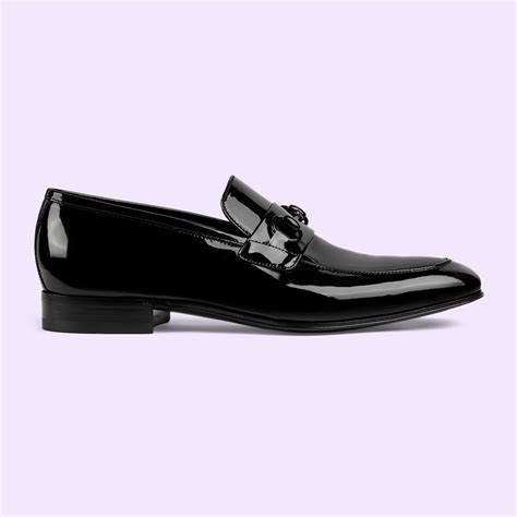 Mocassins avec détail Mors pour homme en cuir verni noir